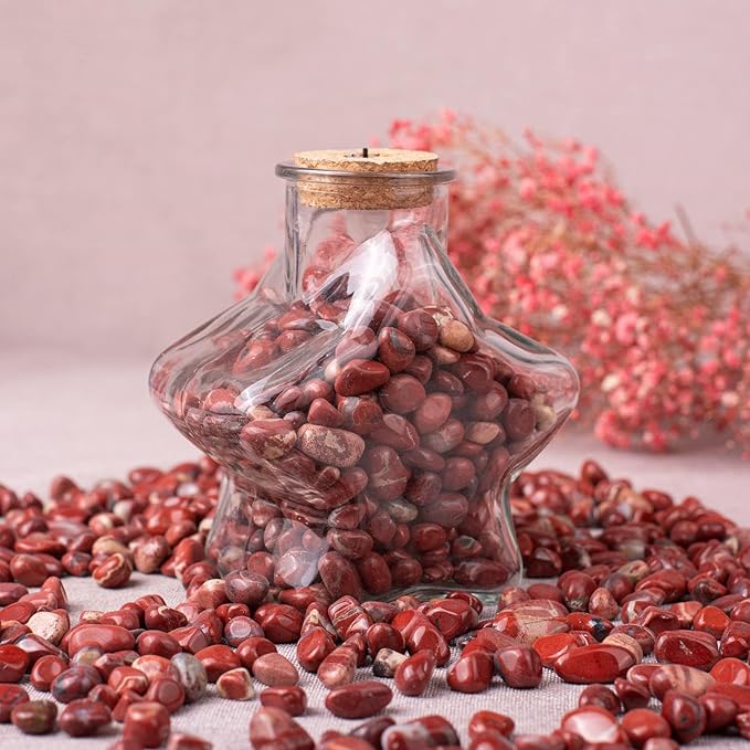 Polished Red Jasper Crystal Stone Set - 72 Pcs, 0.5" 10 oz Handpicked Tumbled Gemstones Rocks, Pebbles for Reiki, Chakra, Healing