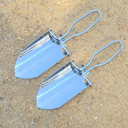 Toasis Garden Trowel Mini Outdoor Foldable Hand Shovel (Silver-2pcs)