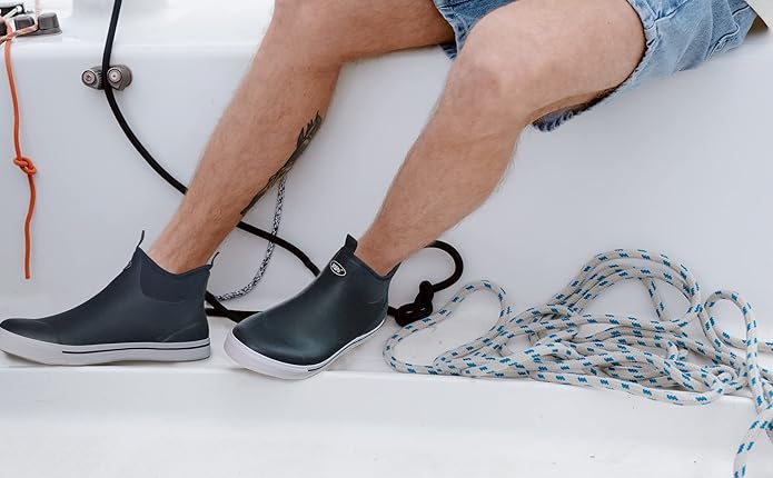 WTW Unisex Rain Boots for Men and Women Waterproof Rubber Fishing Deck Boots Neoprene Boots Slip on Ankle Garden Shoes