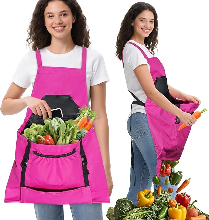 Gardening Apron,Canvas Garden Apron with Pockets for Women and Men,Harvest Apron,Gifts for Gardeners