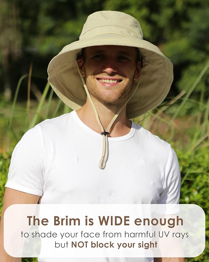 Sun Hats for Women Gardening Hat Wide Brim Ponytail Beach Sun Protection Breathable Cotton Summer Hat with Fold-Up Brim