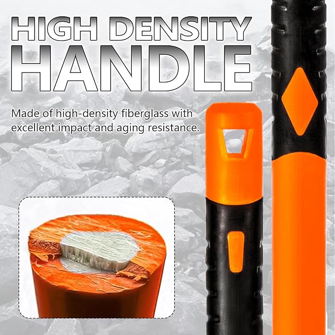 VNIMTI Pick Axe for Digging, Heavy Duty Pickaxe with Shock Absorbing Handle, 36 Inches