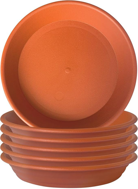 7.5 inch (5.9" at Base) Plastic Plant Saucer Pack of 6, Durable Thick Sturdy Plant Drip Trays for Indoors, Planter Saucers Flower Pot Tray Dish Plate for Outdoor