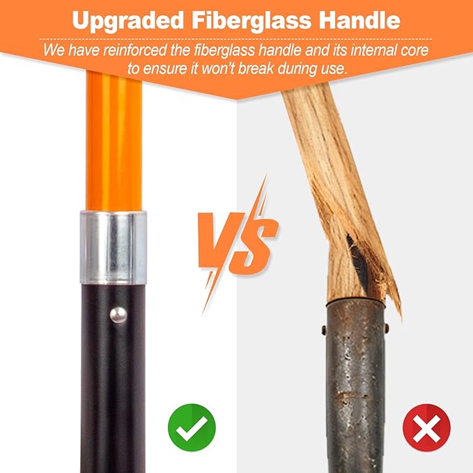 VNIMTI Trench Shovel for Clean Trenches, 4-Inch Trenching Shovel with Fiberglass Handle, 58 Inches