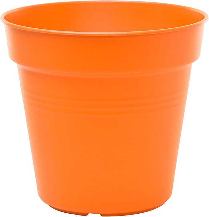 Mintra Home Garden Pots 4pk - Flowers, Herbs, Plants, Indoor, Outdoor, Colorful, Wholesale, Bulk (Orange, 17cm Diameter (6.6in))