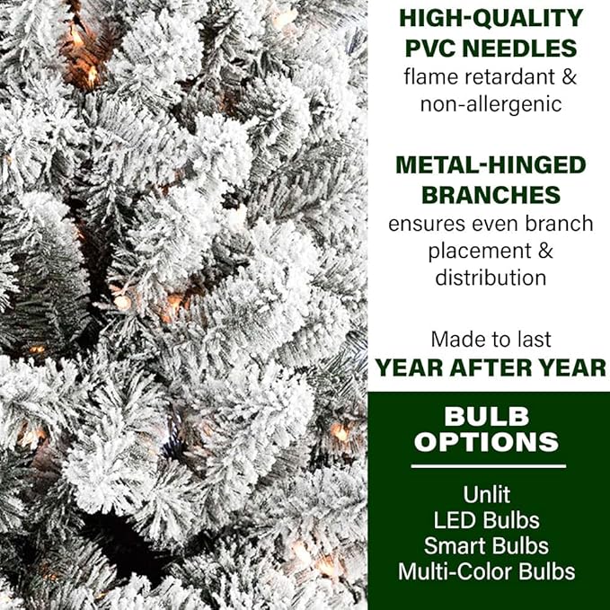 Fraser Hill Farm 9 Ft. Flocked Christmas Tree, Unlit