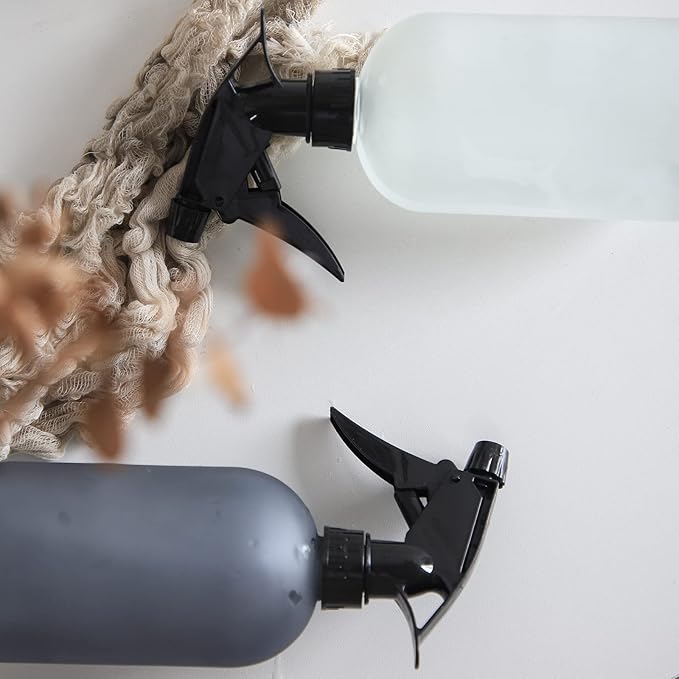 OFFIDIX Glass Spray Bottle, Fine Mist Plant Mister, Handheld Pressure Watering Can,Adjustable Nozzle Glass Spray Bottle,Handheld Spray Bottles for Garden Plants Cleaning Solutions（Gray）