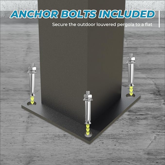 LVUYOYO Outdoor Louvered Pergola 10' x 10', Aluminum Pergola with Adjustable Roof, Waterproof Metal Gazebo with Curtains and Netting for Patio, Backyard, Garden, Deck (Black)