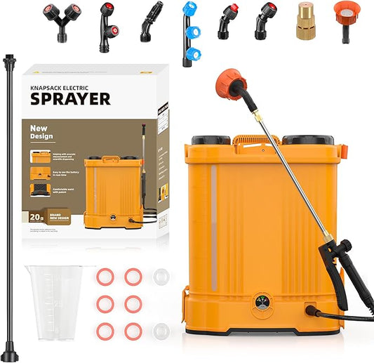 Battery Powered Backpack Sprayer 5 Gallon,90 PSI Electric Garden Sprayer with 8 Nozzles & Telescoping Wand,Weed Yard Sprayer Compatible with Dewalt 21V 2.6Ah Battery (Battery not Included)
