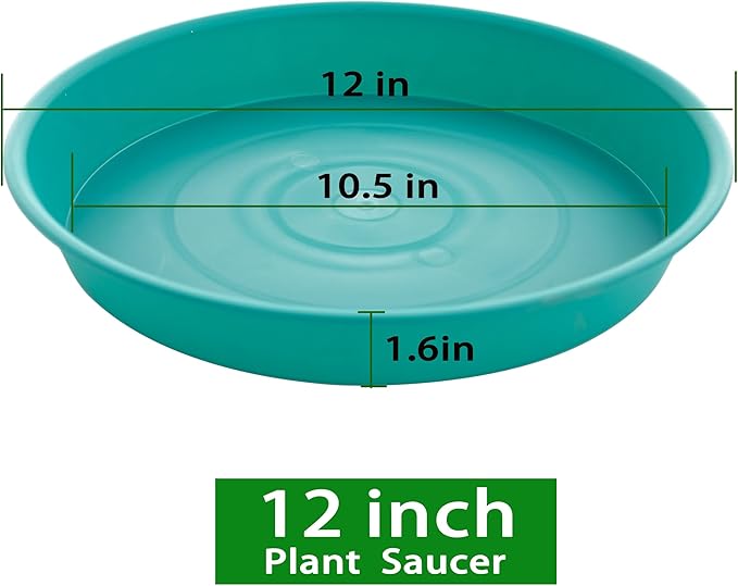 2 Pack of Bird Bath Bowl 12", 1.6" Depth, 10 12 inch Birdbath Bowls Dish Only for The Garden, Large Plant Saucer (12", Teal)