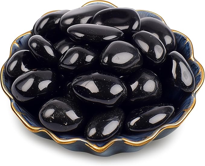 Polished Stone Set Obsidian Crystals, 0.8" Handpicked Tumbled Gemstones Rocks, Pebbles for Reiki, Chakra, Healing, Home Decor