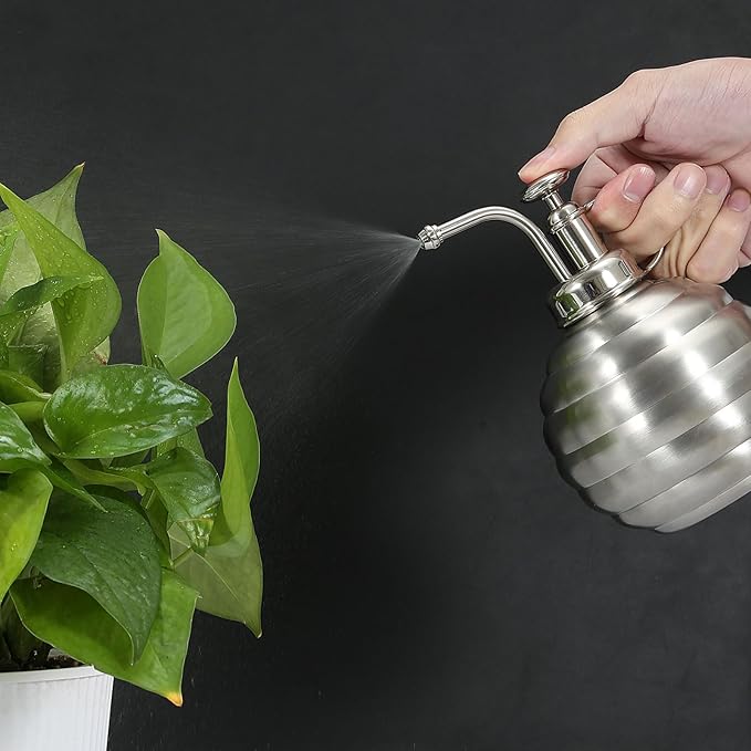 Plant Mister Spray Bottle, 500ml/17oz, Vintage Style Water Sprayer (Silver, 17OZ)