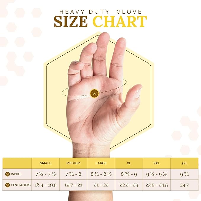 Heavy Duty Beekeeping Gloves Extended Cuff, Cowhide 5mm w/Patented Ventilation & Dexterity, Beekeeping Supplies