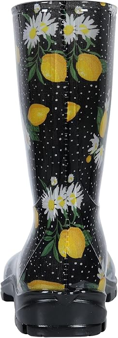Asgard Women's Mid Calf Rain Boots Printed Waterproof Rubber Boots Short Garden Shose