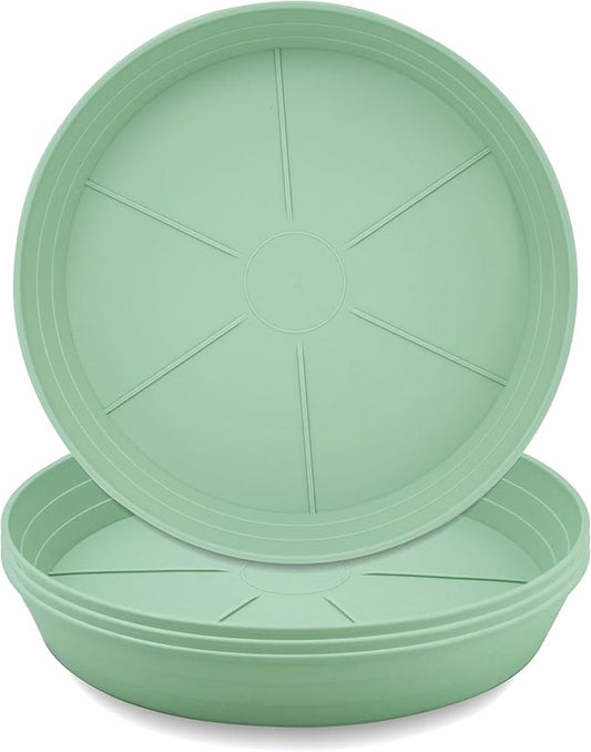 Plant Saucer 8 Inch 4 Pack 6 8 10 12 14 16 18 20 25, Plastic Plant Trays for Pots，Extra-Deep Plant Water Dray Tray, Bird Bath Bowl, Heavy Flower Plant Saucers Indoors and Outdoor No Holes