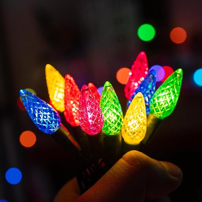 TW SHINE C6 Christmas String Lights, 200 LED 66 FT Christmas Lights Outdoor with 8 Modes Timer, Waterproof Connectable for Indoor Yard Xmas Tree House Christmas Decorations (Multi-Colored)