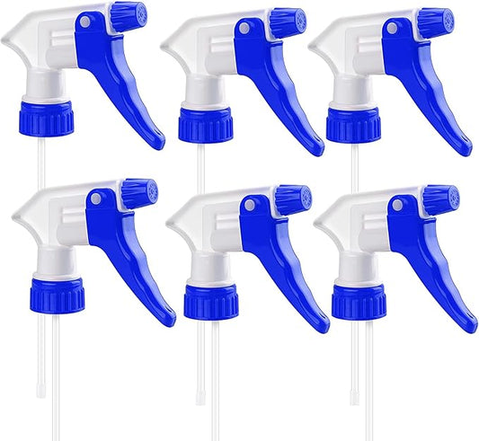 Spray Bottle Nozzles 6Pcs Plastic Heavy Duty Trigger Spray Nozzle Replacement Head Leak Proof Water Bottle Spray Nozzles Adjustable Head Sprayer (6, Blue)