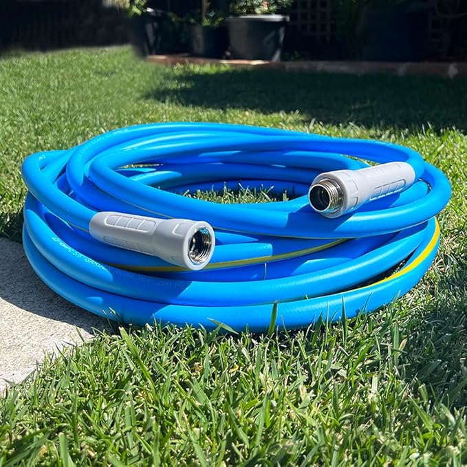 HQMPC Hose Garden Hose With 5/8 in. x 50 ft., Water Hose Heavy Duty Durable Material Water Hose with Solid Fittings (BLUE)