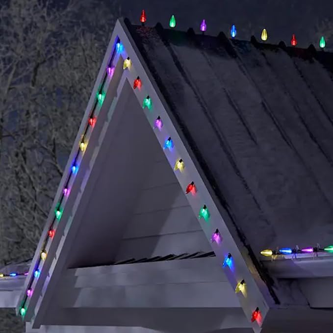 TW SHINE C9 Christmas Lights, 100 LED 66 FT Christmas String Lights Outdoor with 8 Modes Timer Waterproof Connectable for Indoor Yard Xmas Tree House Decorations (Multi-Color)