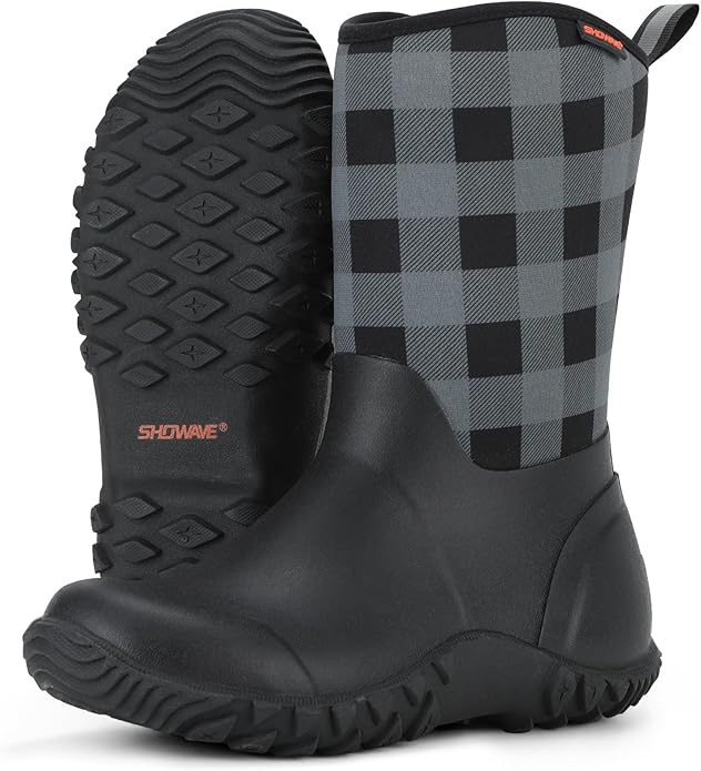 Showave Women’s Garden Boots Rubber Rain Boots For Women Waterproof Mud Boot Gardening Yard Boot For Farming Working Outdoor