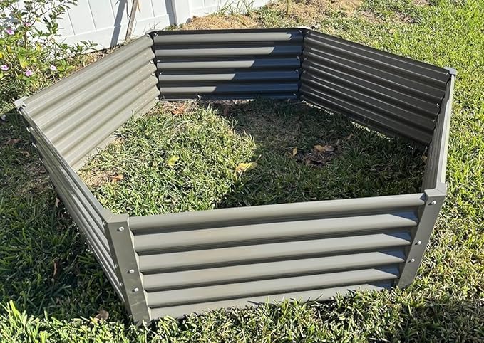 A ANLEOLIFE 8-Pack 70x60x18 in & 74x74x18 in Deep Root Galvanized Raised Garden Beds Outdoor for Planting Vegetables Flowers Herb, Quartz Grey
