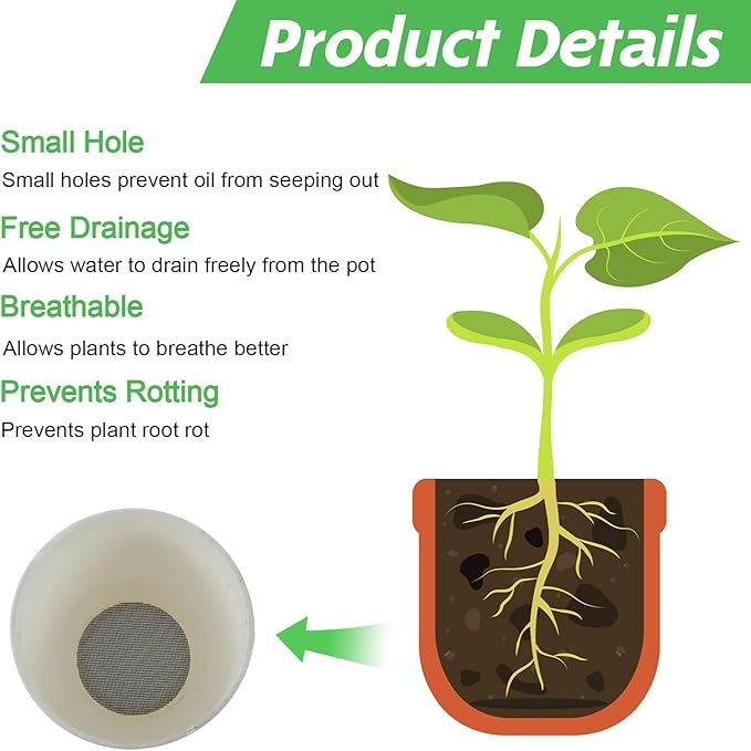 50pcs Round Bonsai Mesh, 4 Inch Mesh for Plant Pots, Prevent Soil Loss, Plastic Drainage Meshes,Bonsai Bottom Drainage Insert for Garden Outdoor Potted Plants,Black