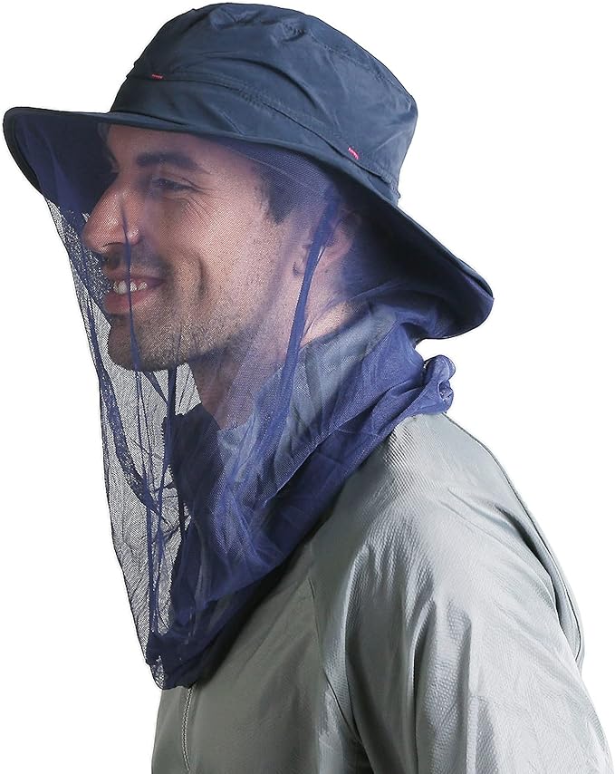 Fishing Hat Sun Protection Hat Mosquito Head Net for Outdoors Bucket Hat with Hidden Net Mesh