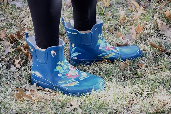 NORTY - Womens Ankle Rain Boots - Ladies Waterproof Winter Spring Garden Boot runs ½ size large