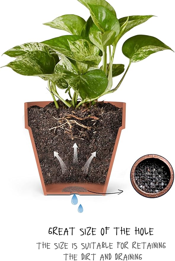 LE TAUCI Plant Pot Hole Mesh Pads, 4-Inch Round Flower Pot Drainage Covers, Prevent Soil Loss, Durable Reusable, Bonsai Bottom Grid Mat, Gardening Essentials, 50-Pack