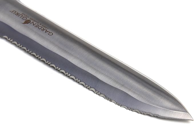 Garden Guru Hori Hori Gardening Knife for Weeding, Digging, Pruning, and Cultivating - Stainless Steel Full Tang Blade | Marks for Measuring Planting Depth (4 Pack)