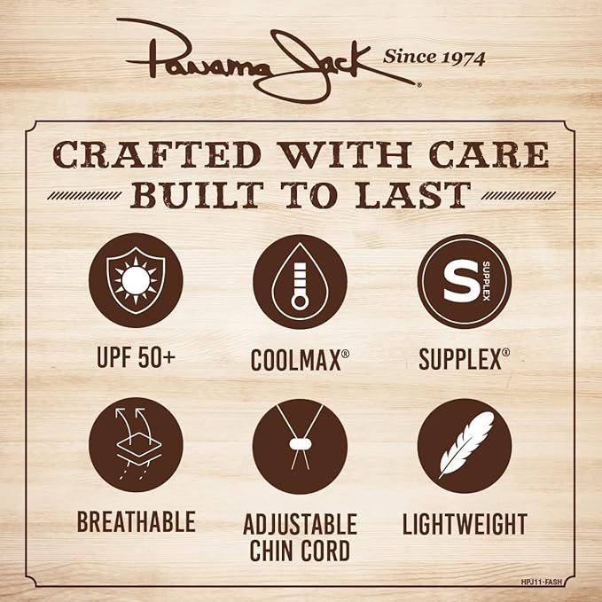 Mesh Crown Safari Men's Sun Hat, 3" Brim, Adjustable Chin Cord, UPF (SPF) 50+ Sunhat Protection