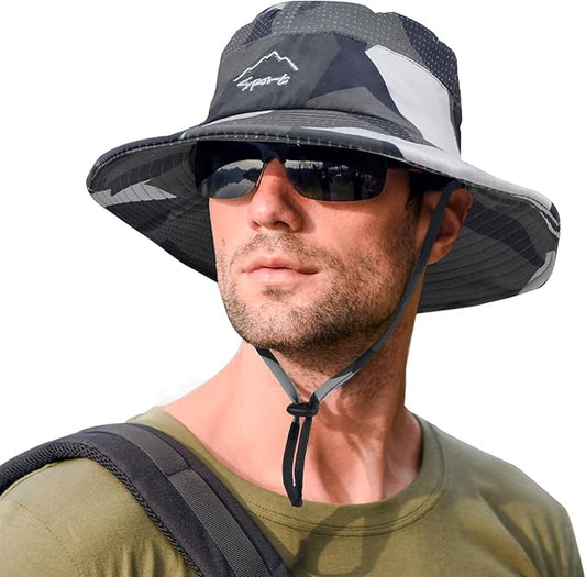 Sun Hats for Men Women Fishing Hat UPF 50+ Breathable Wide Brim Summer UV Protection Hat