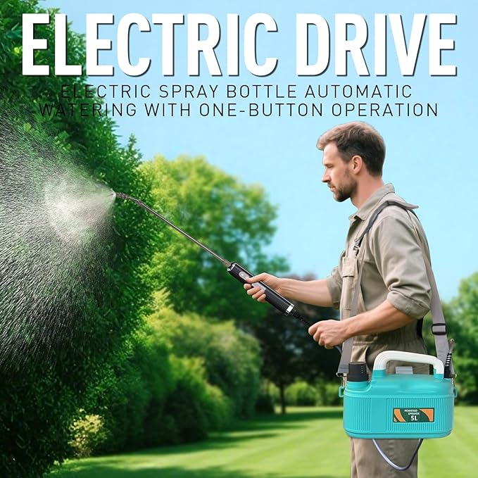 Everdant Cordless Battery Powered Sprayerfor Lawn Garden,6 Hours Long Battery Life,Rechargeable Electric Spray Pump with Adjustable Nozzle
