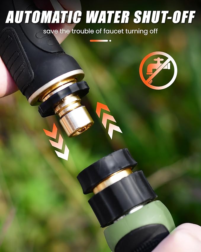 RAINPOINT Garden Hose Nozzle, Hose Sprayer Nozzle, Heavy Duty Metal Hand Sprayer, Watering Plants and Lawn,Orange