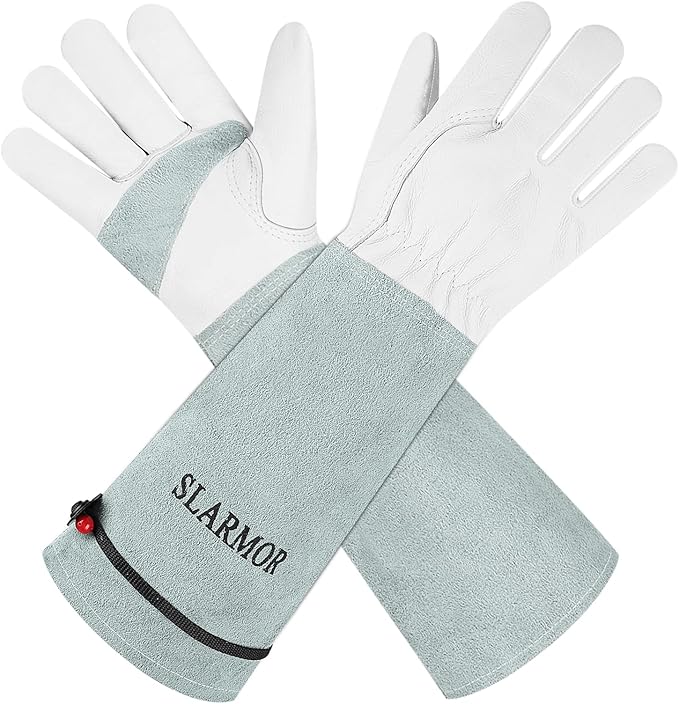 Long-Gardening-Gloves Women/Men-Thorn proof Rose Pruning Heavy Duty Gauntlet-M