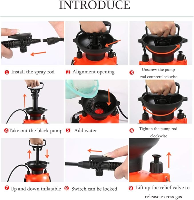 CLICIC Lawn and Garden Portable Sprayer 0.8 Gallon / 3 L - Pump Pressure Sprayer Includes Shoulder Strap.