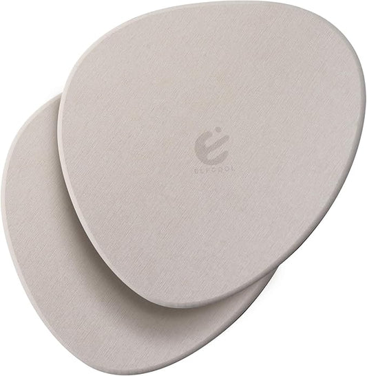 Elfcool Plant Saucer Quick Dry Absorbent Flower Plant Pot Saucer Dirp Tray Diatomaceous Earth Plant Mat for Indoor Outdoor Plants (8''-Off White-2pack)