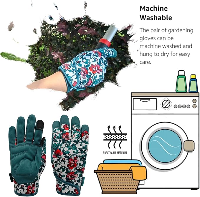 Thorn Proof&Puncture Resistant Gardening Gloves with Grip,Garden Glove for Women, Leather Yard Work Gifts