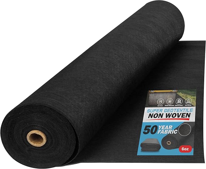 4, 6, 8 oz Non Woven Fabric for Landscaping, French Drains, Underlayment, Erosion Control, Construction Projects - 6 oz (10X50)