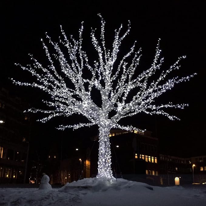 6 Pack Solar String Lights Outdoor, Extra-Long 600LED Fairy Lights Outdoor Waterproof, Solar Twinkle Light Silver Wire 8 Modes Fairy Light for Xmas Tree Party Wedding (Cool White)