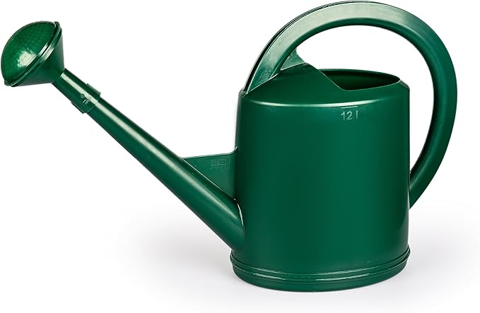 Consolidated Plastics Durable Swiss Watering Can with UV Protection, Ergonomic Handle for Indoor/Outdoor Gardening, Made in Switzerland (12 Liter, Green)
