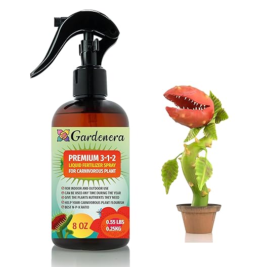 Proffesional Carnivorous Plants Spray Fertilizer Mist for Home Gardening | 3-1-2 Gentle Blend Mist for Healthy Leaves & Growth | Essential Nutrients for Carnivorous Plants - 8oz