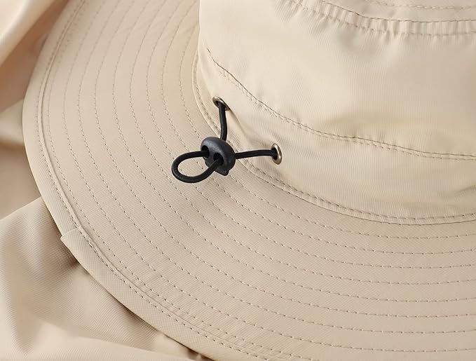 Home Prefer UPF50 Mens Sun Hat with Neck Flap Quick Dry UV Protection Cap Womens Wide Brim Fishing Hat Neck Flap Beach Garden