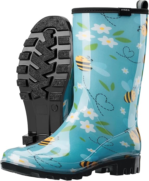 HISEA Women's Rain Boots Waterproof Mid Calf Garden Boots for Women