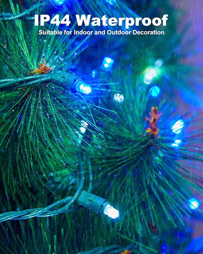 LED Christmas Mini String Lights, 14 Feet 50LEDs F5 Blue White Mini Lights, Connectable Christmas Tree Lights for Wreath Garland Holiday Party Wedding Outdoor Indoor Christmas Decoration, Green Wire