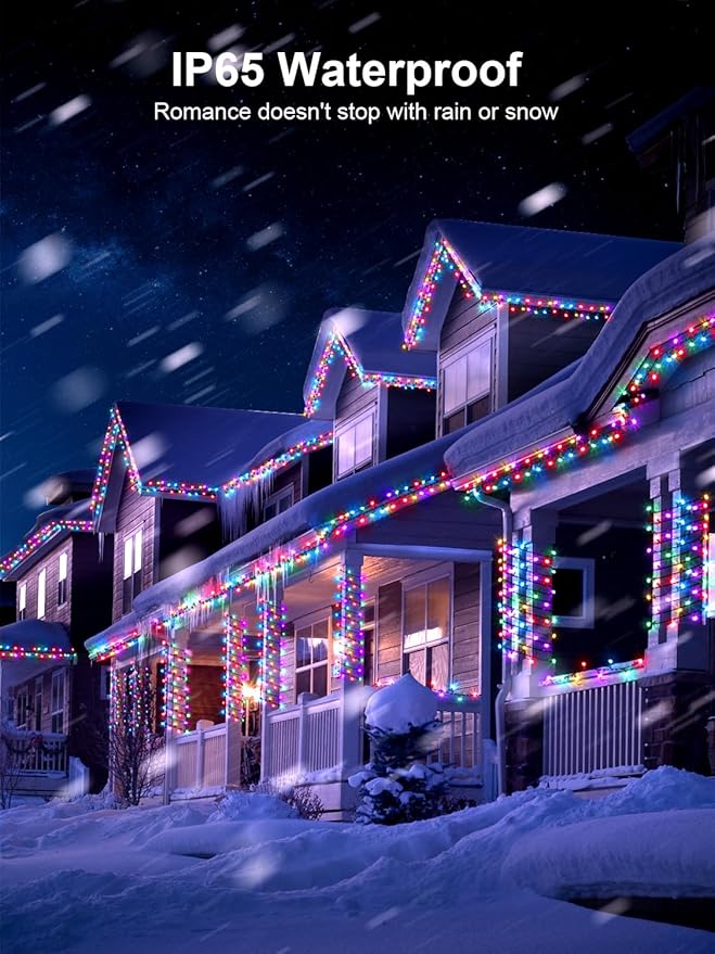 115FT Christmas Lights Warm White/Multicolor, 300 LED Color Changing String Lights Outdoor with Remote Control, 8 Modes Fairy Light Plug in Waterproof for Bedroom Party Christmas Tree Wedding