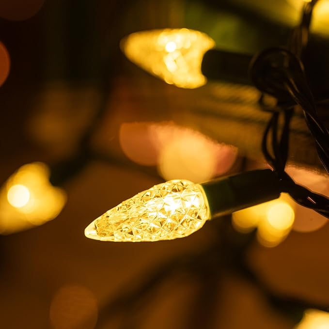 TW SHINE C6 Christmas String Lights, 200 LED 66 FT Christmas Lights Outdoor with 8 Modes Timer, Waterproof Connectable for Indoor Yard Xmas Tree House Christmas Decorations (Warm White)