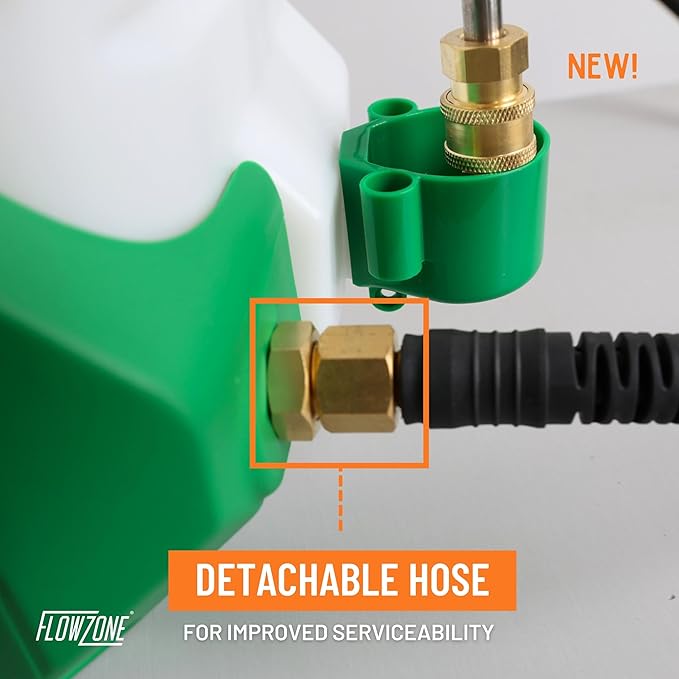 FlowZone Typhoon 3 Battery Powered Backpack Sprayer - Variable-Pressure 5-Position Electric Sprayer Works with FlowZone, DeWalt, Milwaukee, Makita, & Bosch Batteries (Battery Not Included)