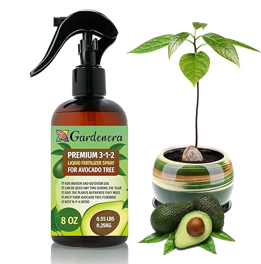 Professional Avocado Spray Fertilizer Mist for Home Gardening | 3-1-2 Gentle Blend Mist for Healthy Leaves & Growth | Essential Nutrients for Avocados - 8oz