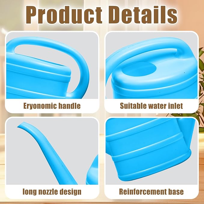 Watering Can - for Indoor Plant Garden - 1/3 Gallon - Blue